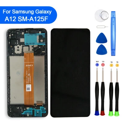 HD Display Fur Samsung Galaxy A12 / A125F LCD Bildschirm TouchScreen + Rahmen - Bild 1 von 4