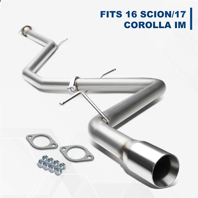 CAT BACK EXHAUST PIPE KITS FOR 16-18 TOYOTA COROLLA IM E180 1.8L 3"TIP MUFFLER - Image 1 of 4