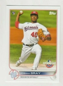 (11) LOTE DE TARJETAS DE NOVATO JOSIAH GRAY 2022 TOPPS DÍA DE APERTURA #89 NACIONALES DE WASHINGTON - Imagen 1 de 1