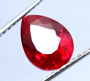 Natural Red Ruby Pear Cut 35 Ct Certified Rare Loose Gemstone + Free Gift - Picture 1 of 6