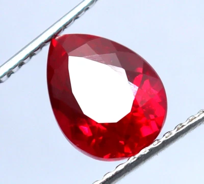 Natural Red Ruby Pear Cut 35 Ct Certified Rare Loose Gemstone + Free Gift - Image 1 of 4