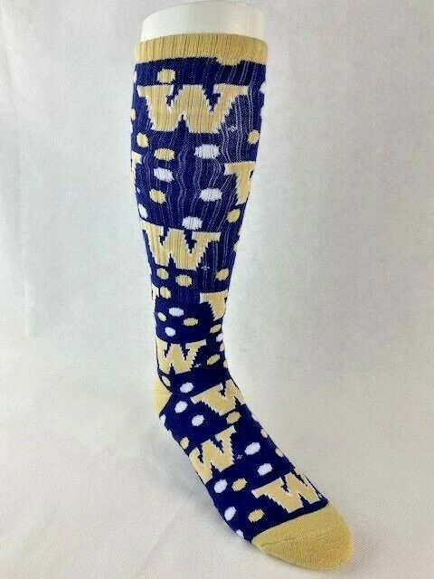 Washington Huskies Polka Dot Ladies Long Socks - Image 1 of 1
