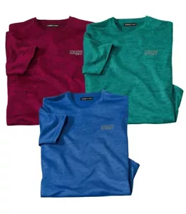 Atlas For Men Pack of 3 Men's Sporty T-Shirts - Red Blue & Green UK XL BNWT - Picture 1 of 6