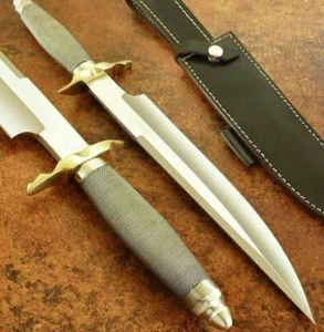 CUCHILLO BOWIE DE CAZA HOJA DE ACERO AL CARBONO HECHO A MANO PERSONALIZADO CUCHILLO BOWIE VIKINGO + FUNDA - Imagen 1 de 4