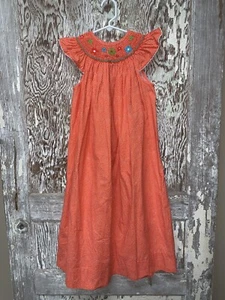 AMANDA REMEMBERED SMOCKED BISHOP DRESS POLKA DOT & FLOWERS 6X - Picture 1 of 4