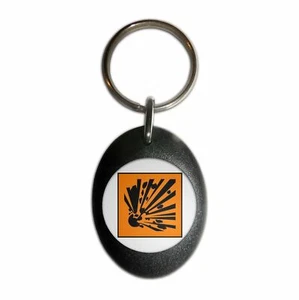 Explosives Plastic Oval Key Ring (43mm x 32.5mm) - Picture 1 of 10