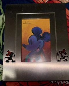 Disney Mickey Mouse Small Metal 2" x 3" Photo Picture Frame Silhouette Cutouts - Picture 1 of 1