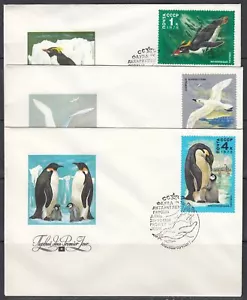 Russia Scott 4679-83 FDC - Fauna anartica - Foto 1 di 2