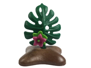 Playmobil Pianta con fiore rosa e pianta vegetazione a base quadrata marrone - C55 - Foto 1 di 5