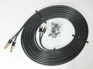 25m Black Twin Satellite Shotgun Extension Coax Cable Lead For Sky HD Freesat + - Picture 1 of 8