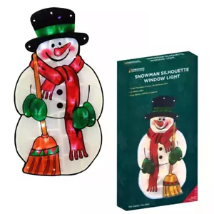 Schneemann 20 LED Weihnachten Fensterbeleuchtung Innen Silhouette Weihnachtsdeko - Bild 1 von 3