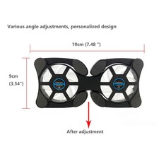 Portable USB 2 Fans Cooling Pad for 7-15" in Laptop Notebook Cooler PC Black