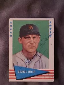George Sisler Autograph 1961 Fleer Baseball Greats, Signed In Ballpoint Pen - Picture 1 of 4