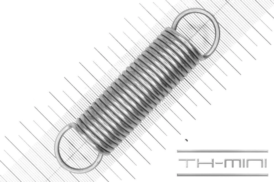 GUTEKUNST FEDERN Zug-Feder 2,5mm Haken Öse 22,5x93mm 19kg Spiral Edel-stahl rostfrei Metall