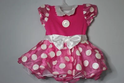 Disney Baby Minnie Mouse Costume 12-18 M Girls Pink White (Dress only) - Image 1 of 4