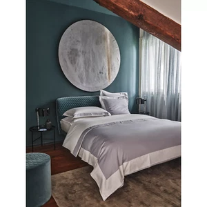 $1410 FRETTE FLYING KING DUVET COVER COTTON SATEEN LIGHT AZURE BLUE MILK ITALY - Picture 1 of 4