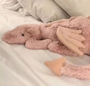 Jellycat Rose Dragon Medium 27 inches Nose To End Of Tail New w/Tags - Picture 1 of 4