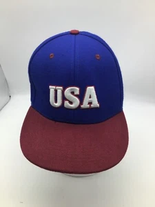 USA Red/Blue Snapback (Poly/Wool Blend) Baseball Cap H3 - Picture 1 of 3