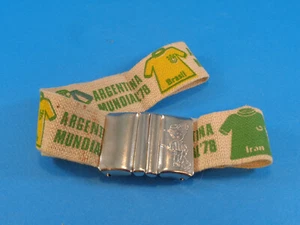 VINTAGE FIFA ARGENTINA 1978 KID BELT w/ METALLIC BUCKLE CHARACTER "GAUCHITO" - Picture 1 of 7