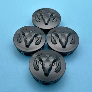 4X Gloss Black Wheel Center Caps For 2013-2019 Ram 1500 Hub Cap Cover 1LB72TRMAB - Picture 1 of 7