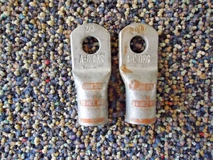 Set Of " NOS " A-Corg 2/0 Battery Cable Eyelets / Lugs " GREAT FOR BOATS " - Picture 1 of 9