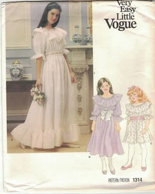Little Vogue 1314 Flower Girl, Communion Dress Pattern Girls Size 7 8 10 Uncut - Image 1 of 4