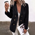 Womens  Corduroy Blazer Coat Ladies Solid Slim Fit Button Jacket Tops