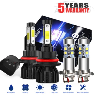 For Porsche 911 1990-1994 - 4X 6000K White LED Headlight Fog Light Bulbs Combo - Image 1 of 4