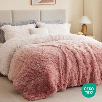 Intelligent Design Blush Long Shaggy Faux Fur Comforter Set Twin/ Twin XL - Image 1 of 4