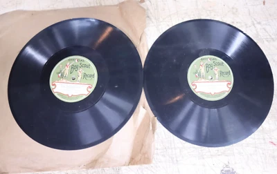 78 RPM Official Boy Scout Records Bugle Calls I & II Sing Another Song Bow! Wow! - Image 1 of 4