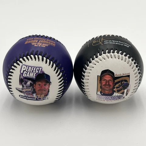 Arizona Diamondbacks Fotoball Randy Johnson Baseball Ball Collectible Lot Of 2 Cover