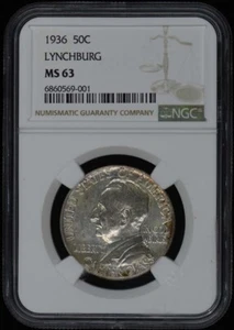 LYNCHBURG 1936 Silver Commemorative 50C NGC MS63 - Picture 1 of 2