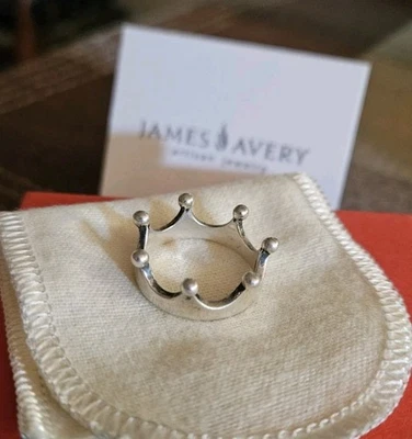 James Avery Sterling Silver Princess Crown Ring in Size 8.  Pre-owned . - Image 1 of 4
