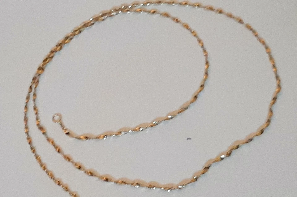 BRILLANTE 14K Y. COLLAR CADENA ESPIGA TORCIDA ORO -20" Largo  Foto 1 de 4