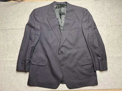 Blazer Burberrys Vintage Masculino 46 Cinza Listra de Giz Jaqueta de Lã Pura Anos 80 Anos 90 - Imagem 1 de 4