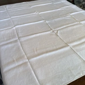 Leinen Tischdecke Quadratisch Weiß Streifen Box 50” X 51” Traditionell - Bild 1 von 5