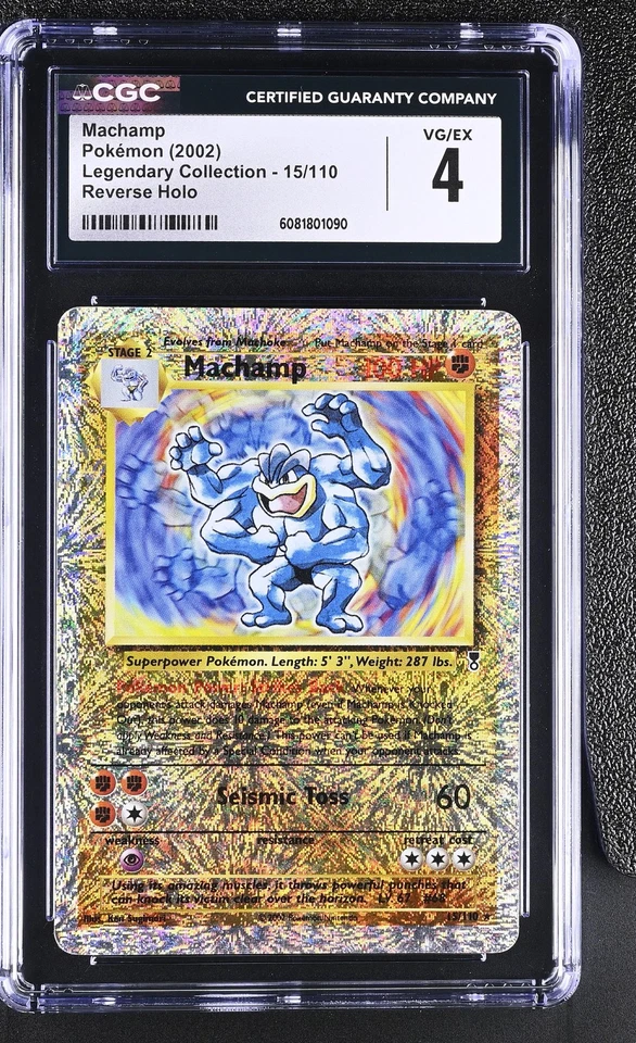 CGC 4 Machamp 2002 Legendary Collection 15/110 Reverse Holo Pokemon Card - Image 1 of 2
