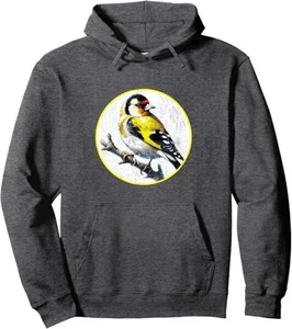 Colorful Retro Goldfinch Pullover Hoodie 5 Colors by Bird.fan - Picture 1 of 7