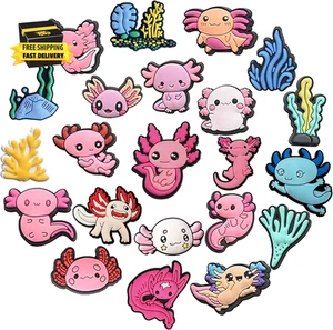 22PCS Axolotl Shoe Charms, Unique Kawaii Animal Shoes Charms for Kids Boys Girls - Picture 1 of 5