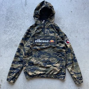 Chaqueta cortavientos Ellesse Mont 2 para hombre media cremallera con capucha estampado camuflado anorak pequeña - Imagen 1 de 16
