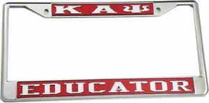 Kappa Alpha Psi Educator Kennzeichenrahmen [silber Standardrahmen - rot/sil... - Bild 1 von 2