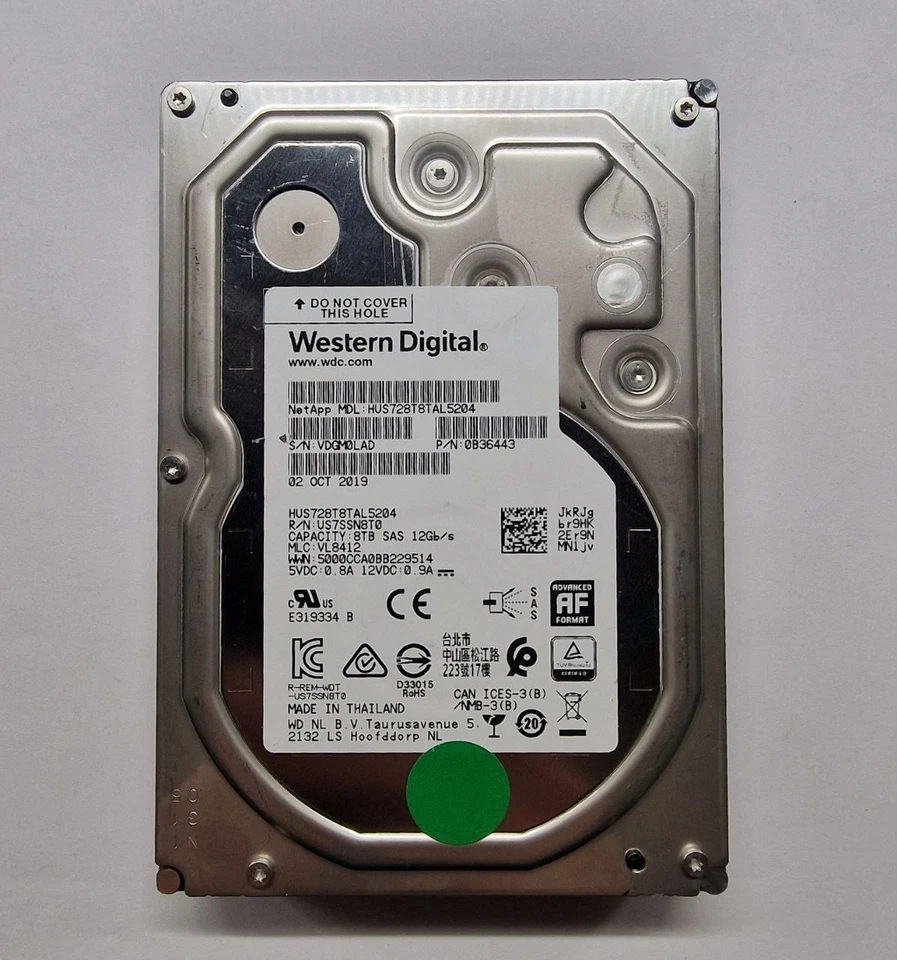 HDD 8TB SAS 12Gb/s 3.5 WESTERN DIGITAL - Immagine 1 di 2