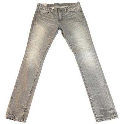 Pantalones de mezclilla Polo Ralph Lauren para hombre 33x30 gris ajustados rectos desgastados Y2K Foto 1 de 4