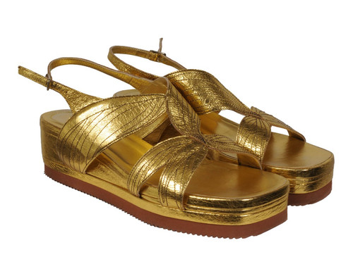 VANS Sandali donna Dries Van Noten plateau slingback taglia US 10 IT 40 pelle oro