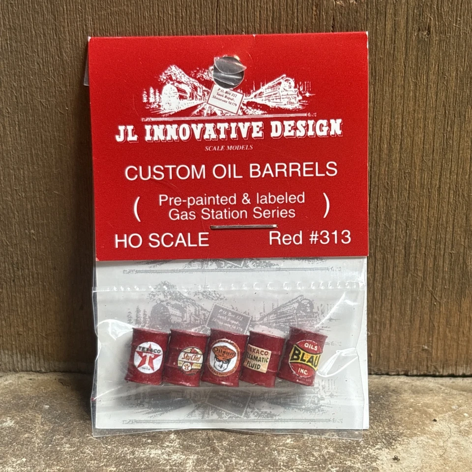 JL Innovative Design HO Details 313 Red Barrels Custom Oil Barrels - Image 1 of 1