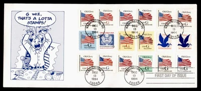 DR WHO 1994 FDC OLD GLORY FLAG G COIL COMBO COMIC CACHET M55276 - Image 1 of 2