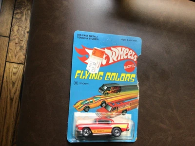 1975 HOT WHEELS FLYING COLORS 57 CHEVY ON ORIGINAL CARD OLD  STORE STOCK - Image 1 of 4