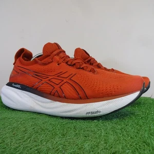 Asics Running Trainers Size 9 Men Orange Shoe Gel Nimbus 25 Sports Jogging Gym - Picture 1 of 12