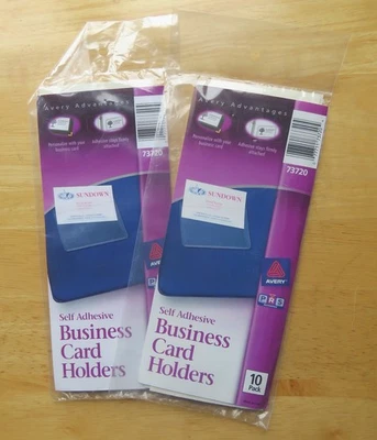 Avery Self-Adhesive Business Card Holders Top Load 3-1/2 x 2 Clear 10/Pack 73720 - Image 1 of 4