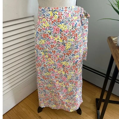ANN TAYLOR LOFT Mujer Falda Envolvente Midi Ditzy Floral Cottage Femenina Primavera | 0 Foto 1 de 4